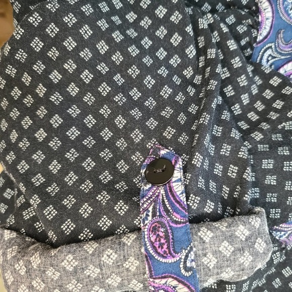 Sahalie Button Down Rayon Peasant Blouse size XL - Picture 6 of 6